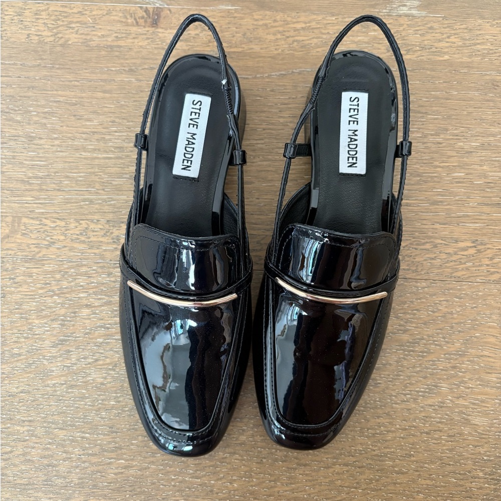 Steve Madden Black Patent Leather Flats